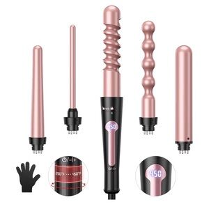 Pink Hair Curling Wand Set